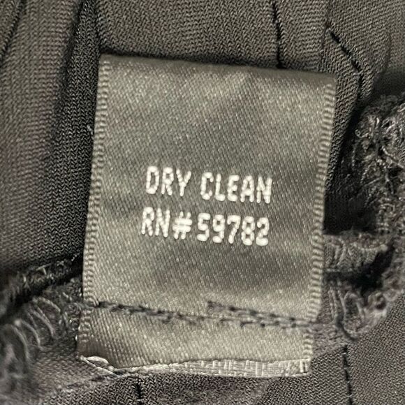 Adrianna Papell Stitched Up & Down Tuck Pleat Black Cocktail Shift Dress Size 12 - Picture 11 of 12